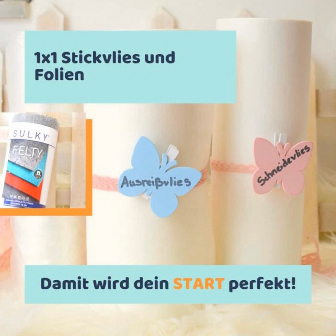 1x1 der Sticlvliese und Stickfolien