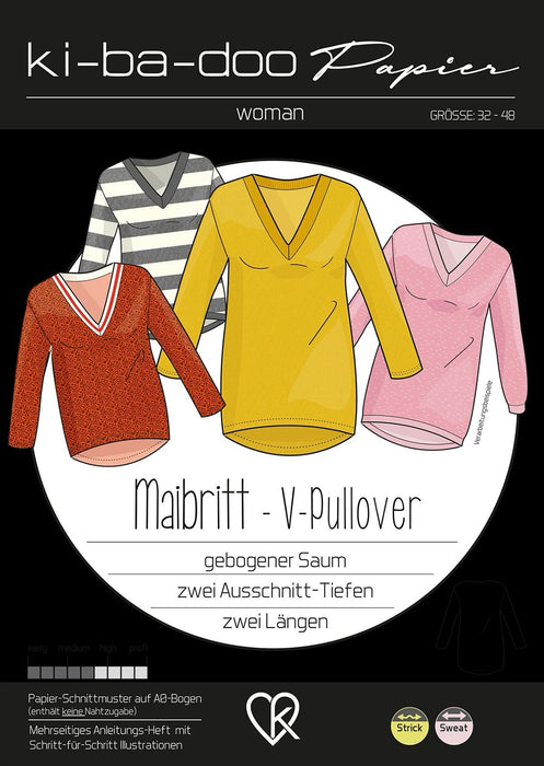 PAPIERSCHNITT PULLOVER MAIBRITT GRÖSSE 32-48
