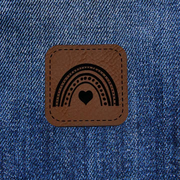 Kunstlederlabel " Regenbogen" braun