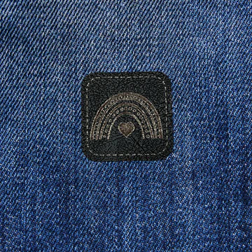 Kunstlederlabel " Regenbogen" schwarz