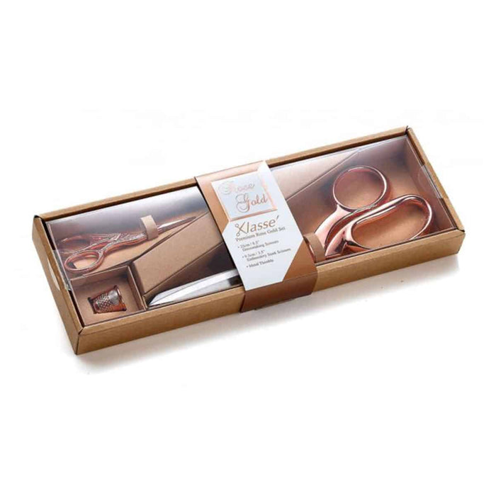 Premium Scheren Set Rose Gold 3teilig (Linkshänder geeignet)