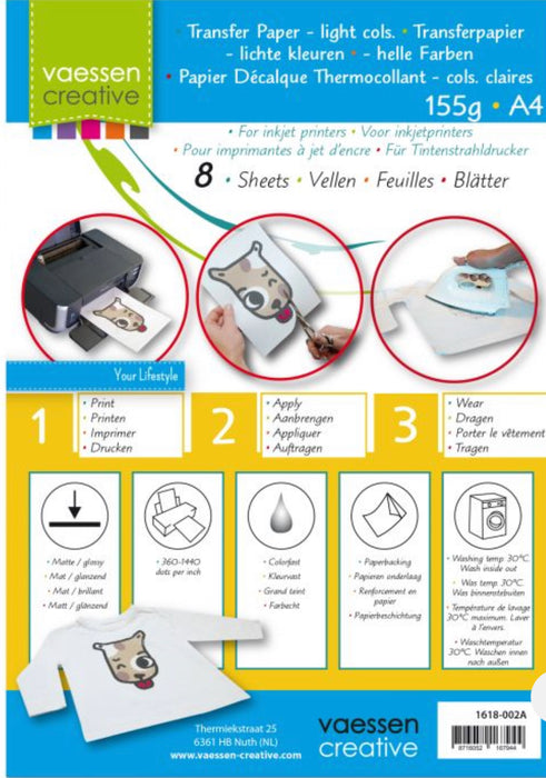 Transferpapier für Kleidung Kissen Teddybären und Co. Helle Kleidung