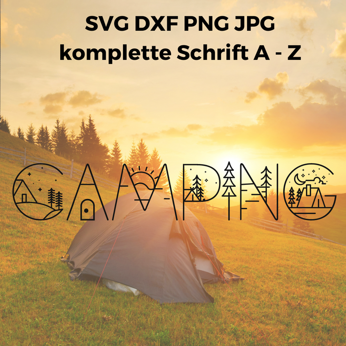 Schriftart Camping