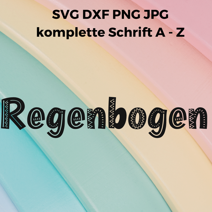 Schriftart Regenbogen