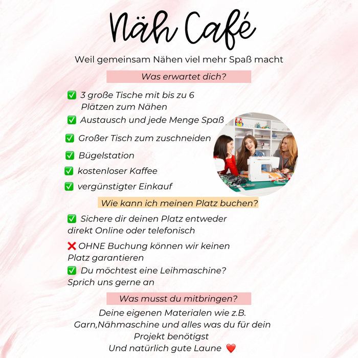 Näh Café jeden 1. Samstag im Monat